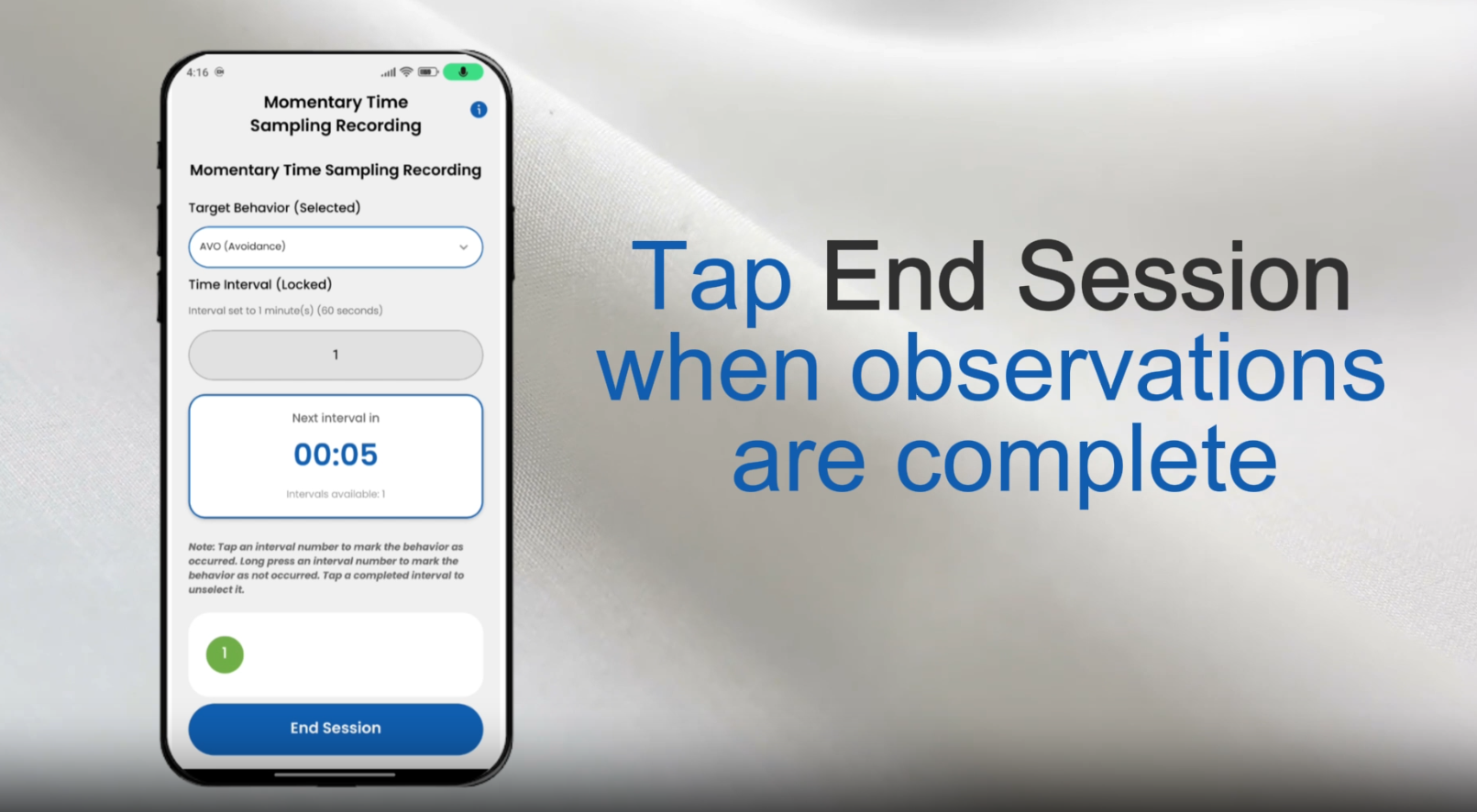 Momentary Time Sampling Recording